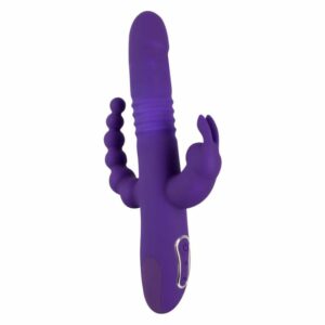 Stoßvibrator „Thrusting Pearl Triple Vibrator“ mit Klitoris- und Analvibrator