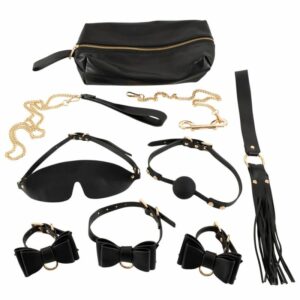 7-teiliges Bondage-Set plus Aufbewahrungstasche in Lederoptik